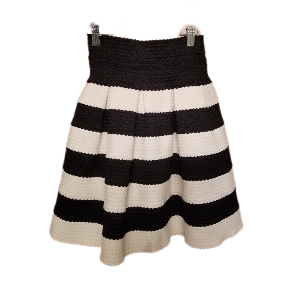 Girl from Savoy brand Black White Stripe Skirt Date Night